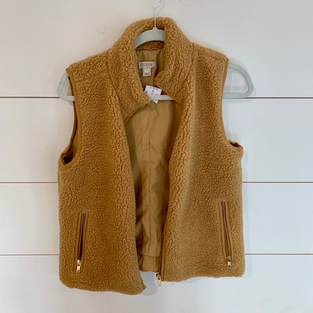 NWT J. Crew Sherpa Fleece Vest S